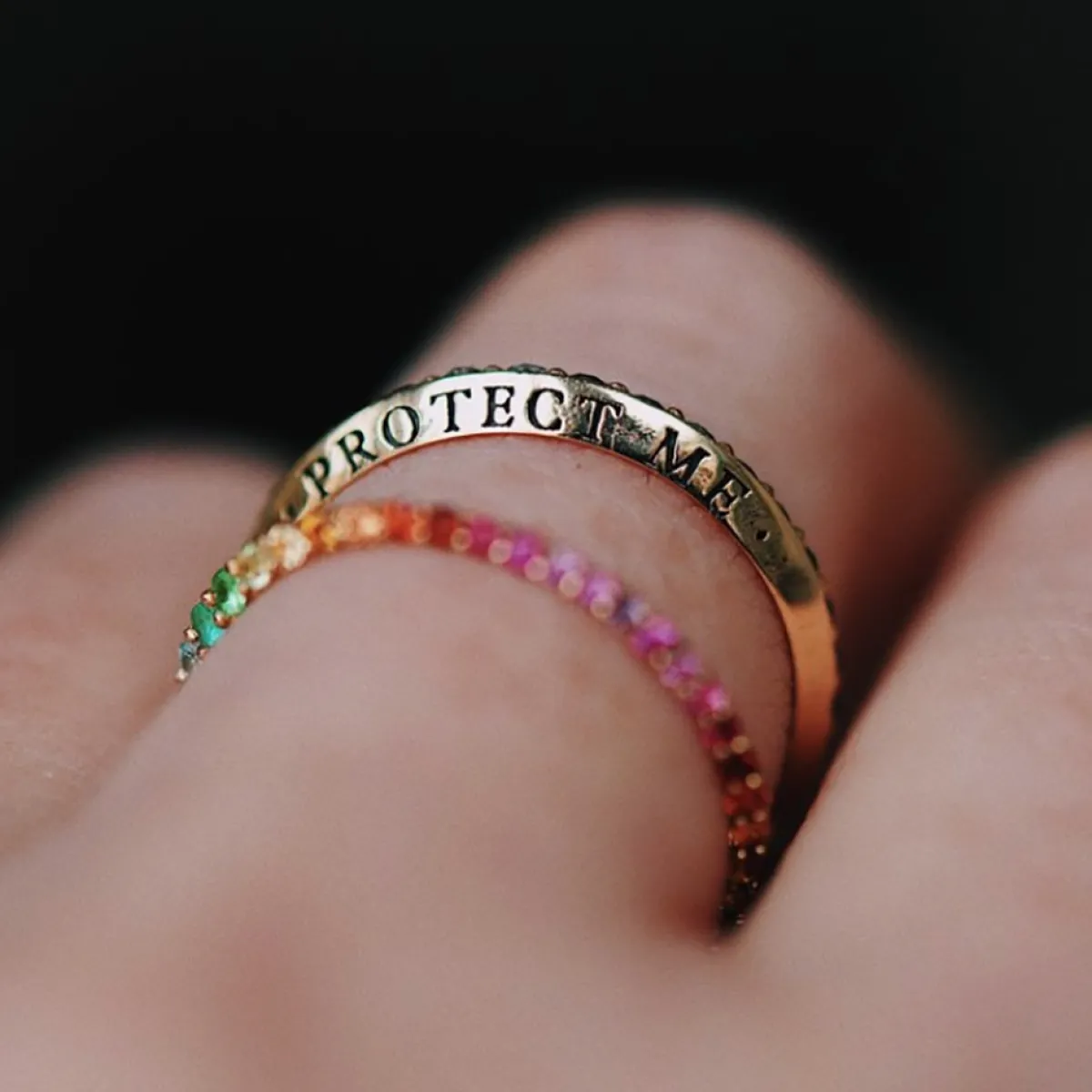Tomfoolery Ring of Salt Gemstone Rainbow Ring Discount