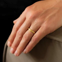 Tomfoolery Ripple Medium Gold Band Fashion