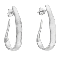 Tomfoolery Riya Elongated Hoop Silver Earrings Discount