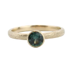 Tomfoolery Rosa Dark Teal Sapphire Engagement Ring Discount