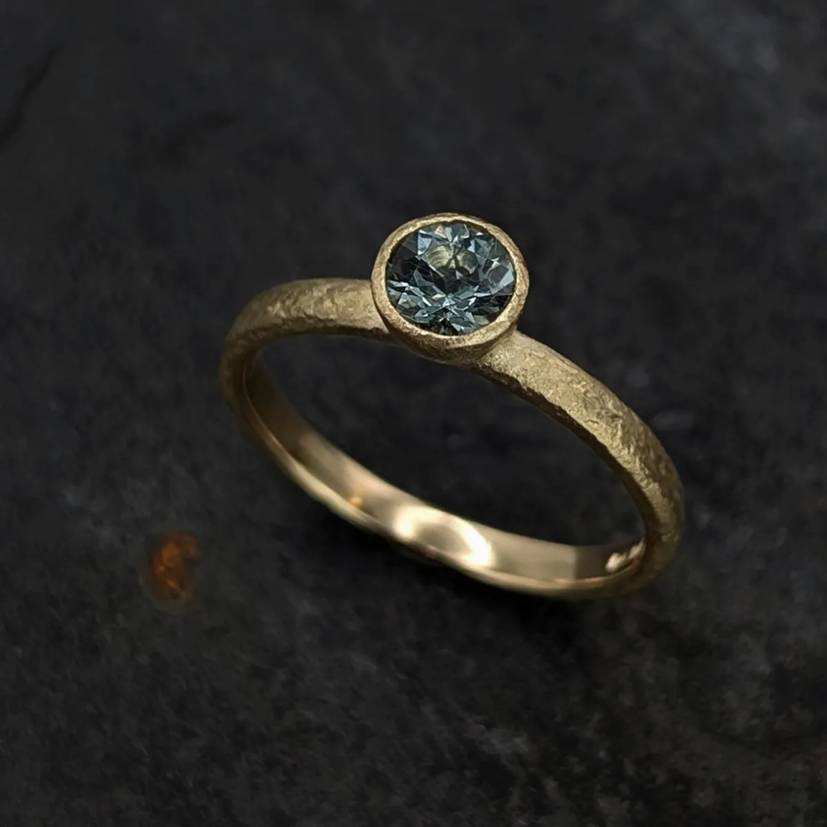 Tomfoolery Rosa Teal Sapphire Engagement Ring Hot