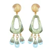 Tomfoolery Rosanna Tassel Resin Drop Earrings in Fjord Green Discount