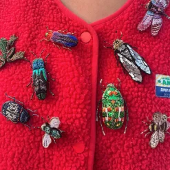 Tomfoolery Rose Bee Beaded Sequin Brooch Clearance