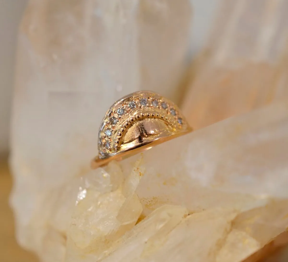 Tomfoolery Rose Gold Florentia Crown Ring Sale