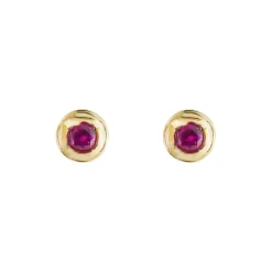 Tomfoolery Round Gold Plated Gem Studs Sale