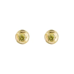 Tomfoolery Round Gold Plated Gem Studs Sale