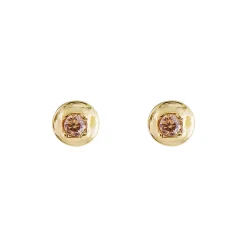 Tomfoolery Round Gold Plated Gem Studs Sale