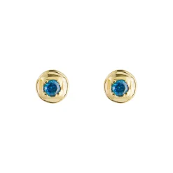 Tomfoolery Round Gold Plated Gem Studs Sale