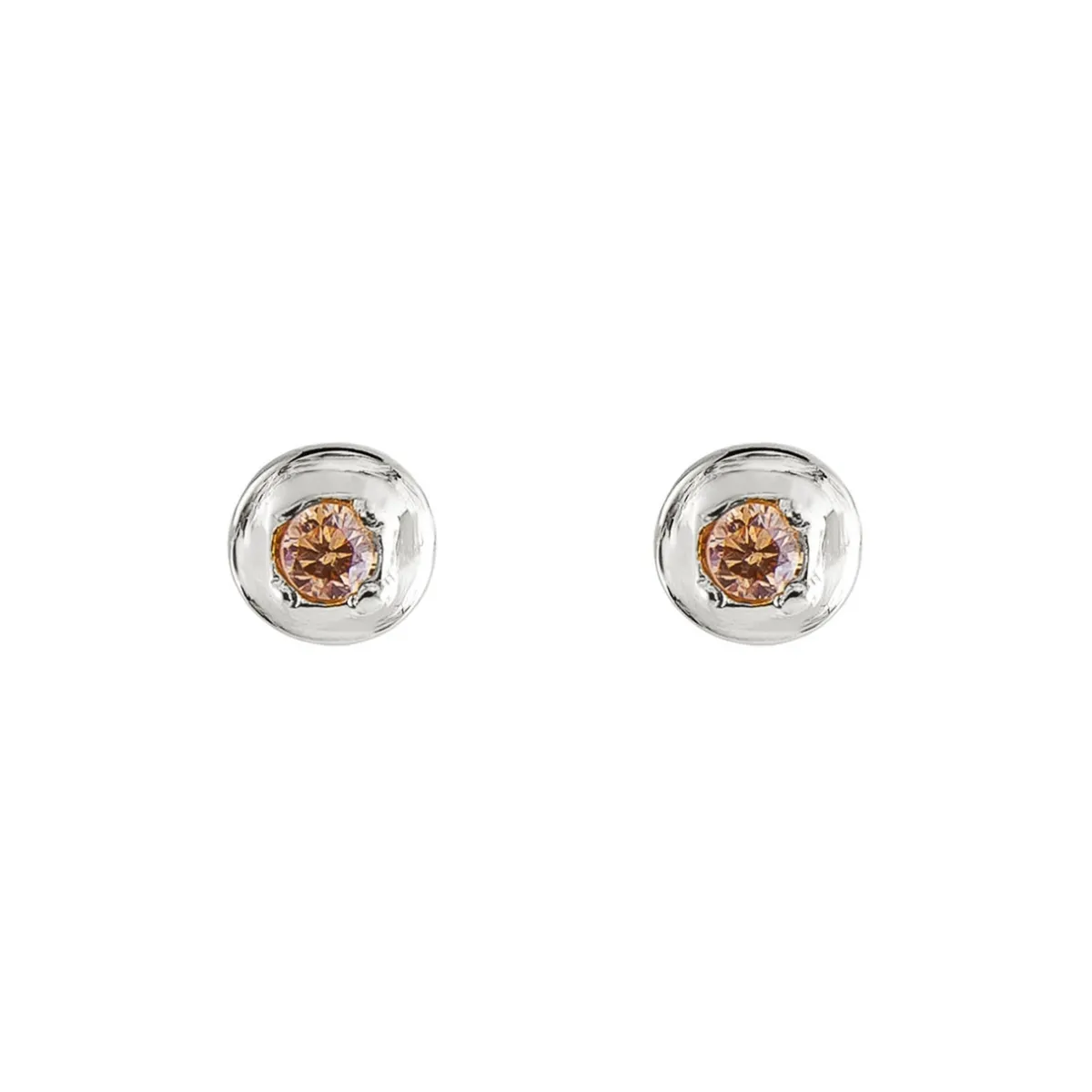 Tomfoolery Round Silver Gemstone Studs Best