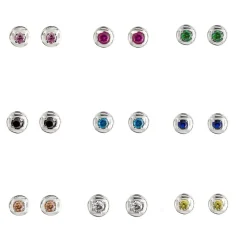 Tomfoolery Round Silver Gemstone Studs Best