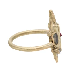 Tomfoolery Ruby & Diamond Strata Art Ring Outlet