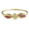 Tomfoolery Ruby and White Diamond Ring In 14ct Yellow Gold New