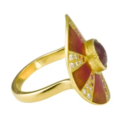 Tomfoolery Ruby Diamond Pinwheel Art Ring Clearance