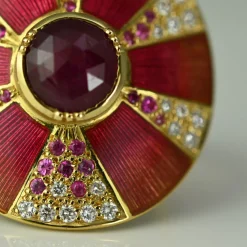 Tomfoolery Ruby Diamond Pinwheel Art Ring Clearance