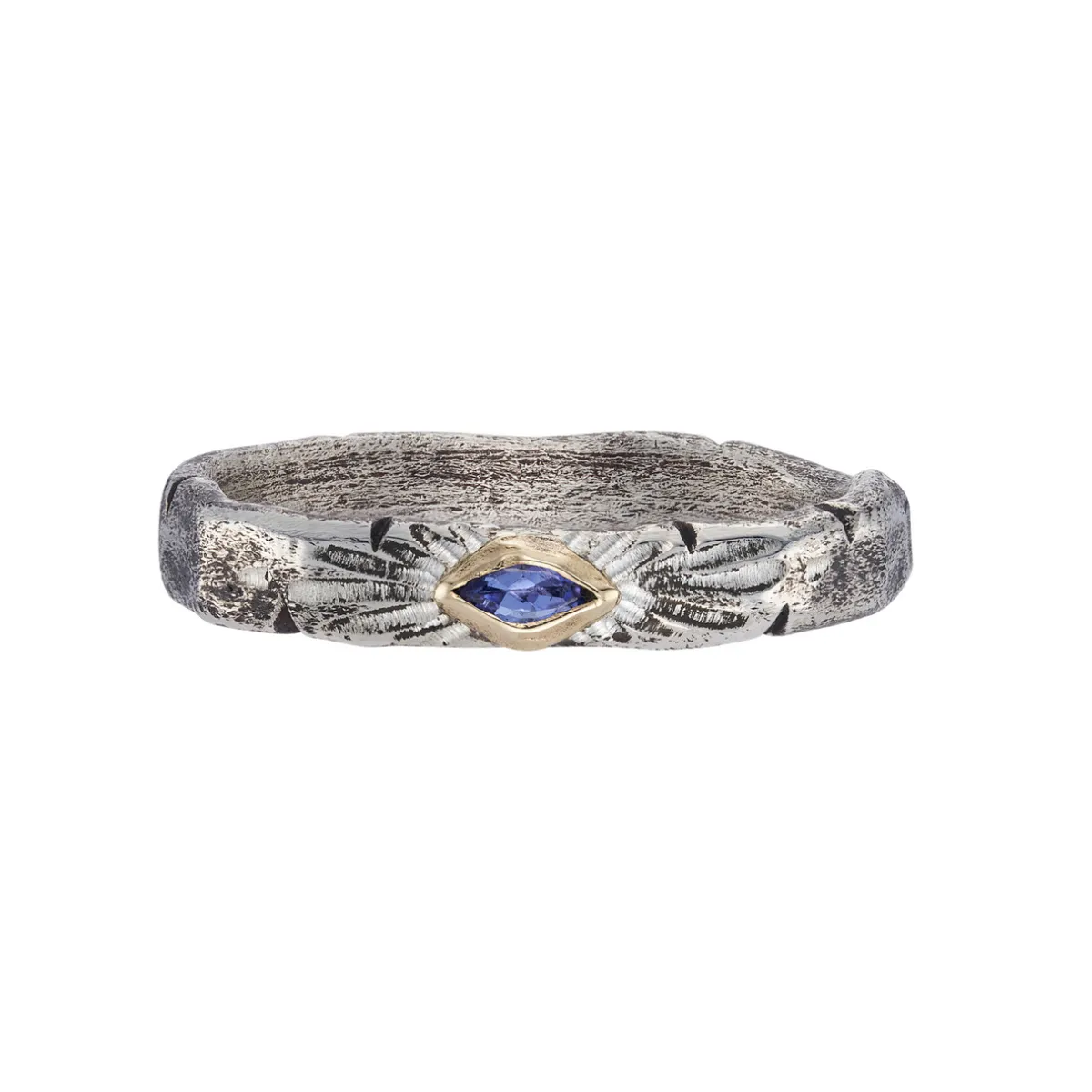 Tomfoolery Rustic Silver Signature Band with Iolite Outlet