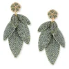 Tomfoolery Sage Green Leaf Beaded Earrings Outlet