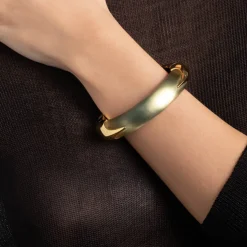 Tomfoolery Sage Luminous Lucite Claw Hinge Bracelet Best