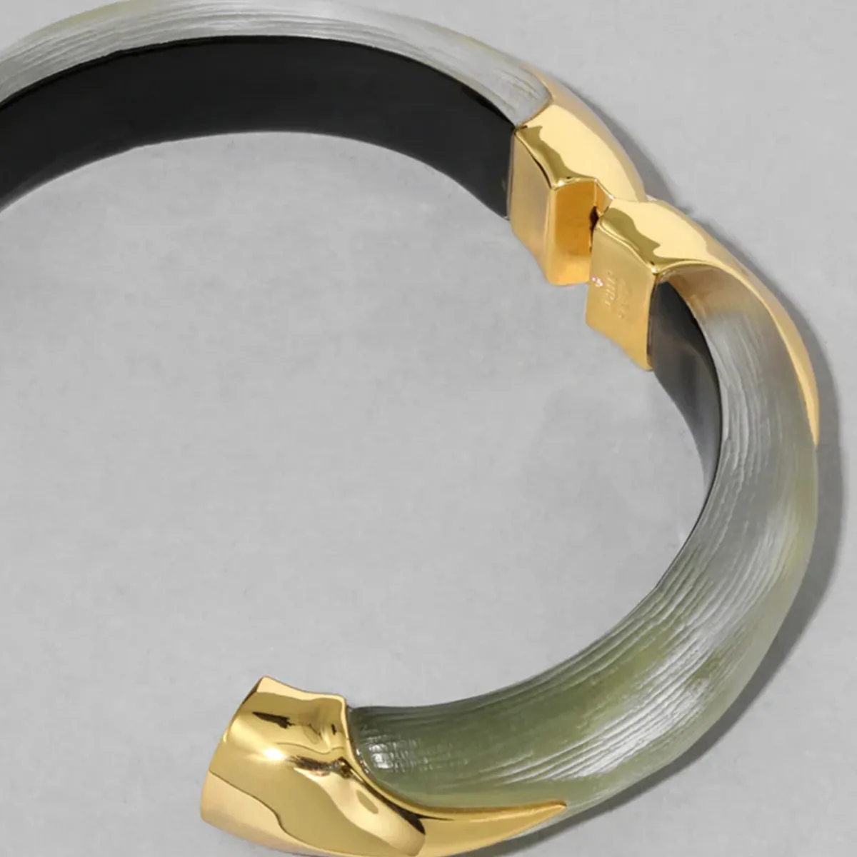 Tomfoolery Sage Luminous Lucite Claw Hinge Bracelet Best