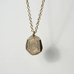 Tomfoolery Salt & Pepper Diamond Faceted Tag Pendant Discount