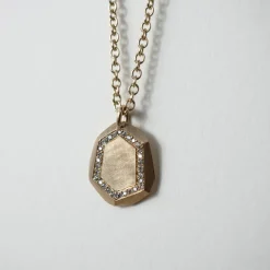 Tomfoolery Salt & Pepper Diamond Faceted Tag Pendant Discount