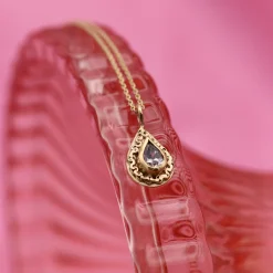 Tomfoolery Salt & Pepper Diamond Teardrop Pendant Outlet
