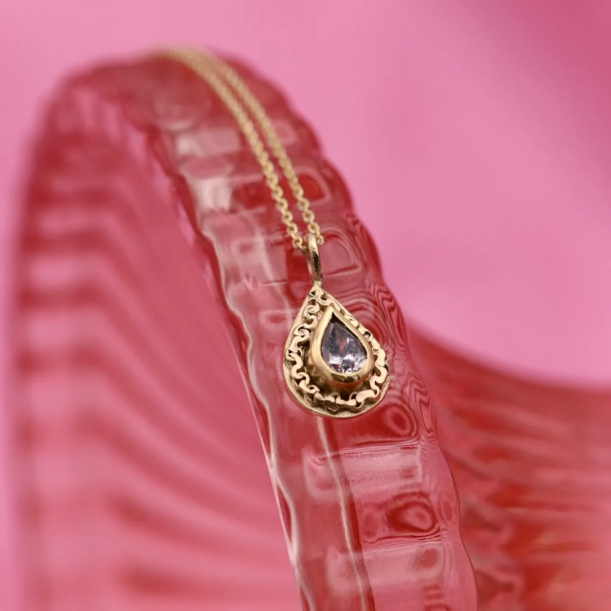 Tomfoolery Salt & Pepper Diamond Teardrop Pendant Outlet