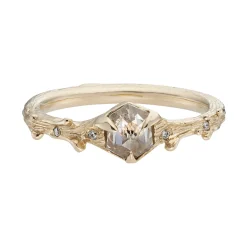 Tomfoolery Salt & Pepper Hex Diamond Hawthorn Ring Outlet