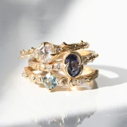 Tomfoolery Salt & Pepper Hex Diamond Hawthorn Ring Outlet