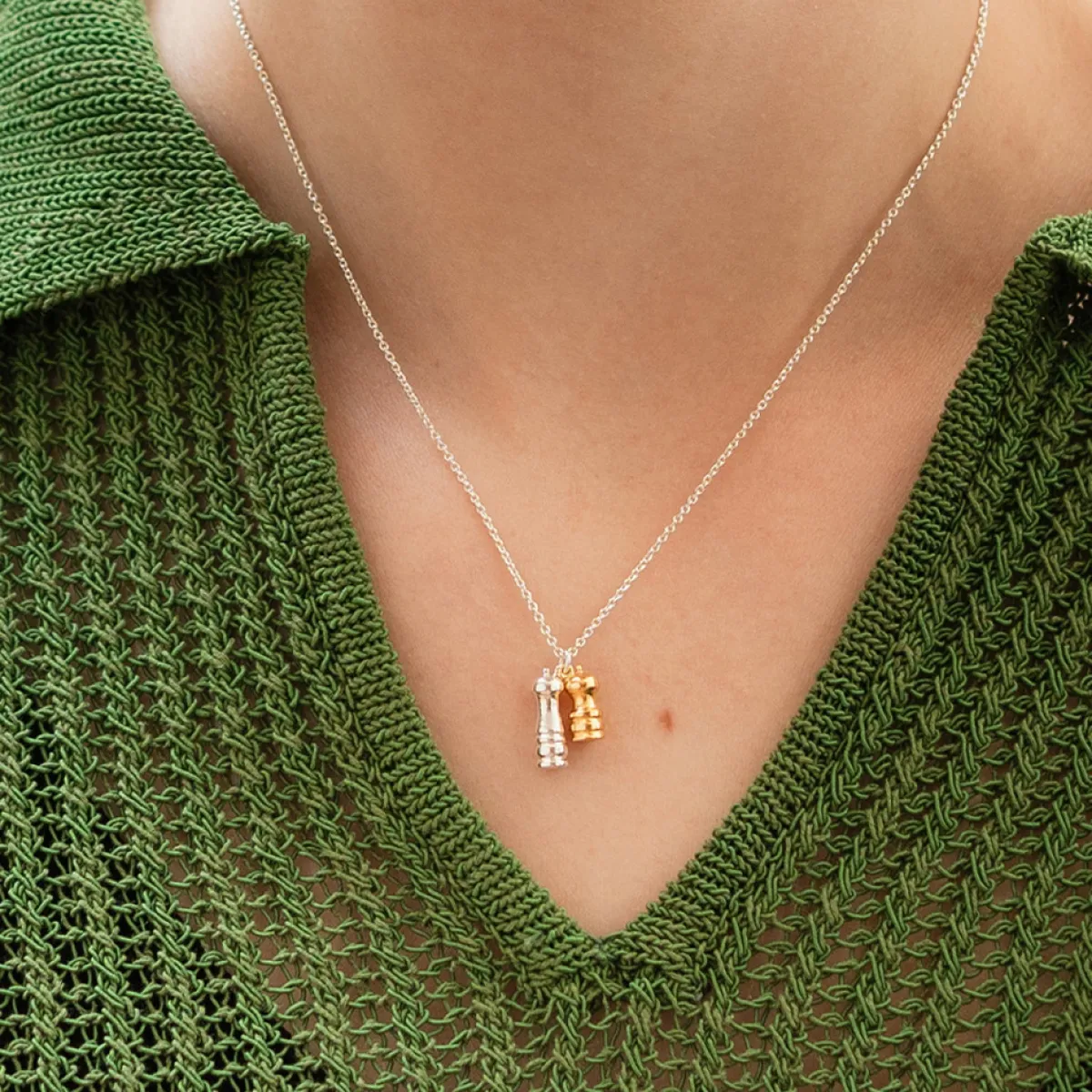 Tomfoolery Salt & Pepper Mills Charm Necklace Clearance
