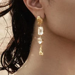 Tomfoolery Sami White Sapphire Drop Earrings Fashion