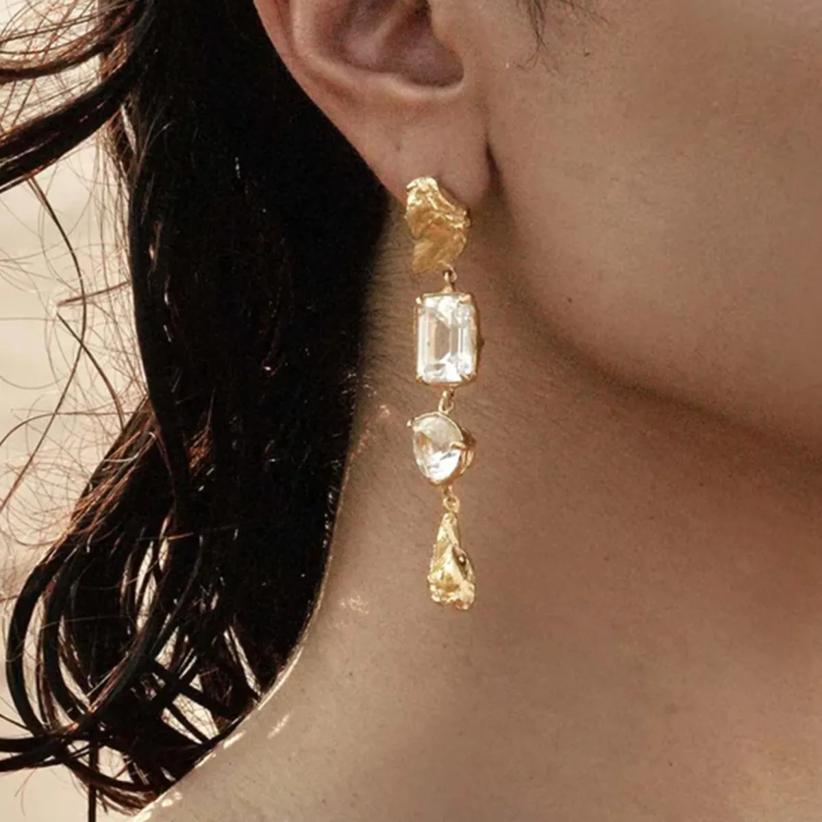 Tomfoolery Sami White Sapphire Drop Earrings Fashion