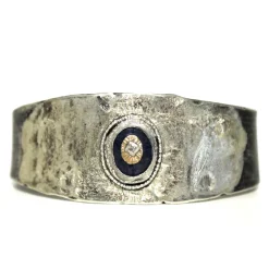 Tomfoolery Sapphire & Diamond Silver Cuff Best