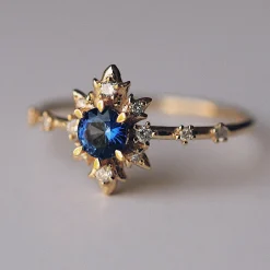 Tomfoolery Sapphire & Diamond Termina Ring Outlet