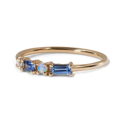 Tomfoolery Sapphire, Diamond & Opal Pillar Ring Clearance