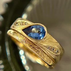 Tomfoolery Sapphire Pear Luminare Ring Sale