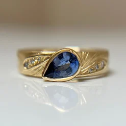 Tomfoolery Sapphire Pear Luminare Ring Sale