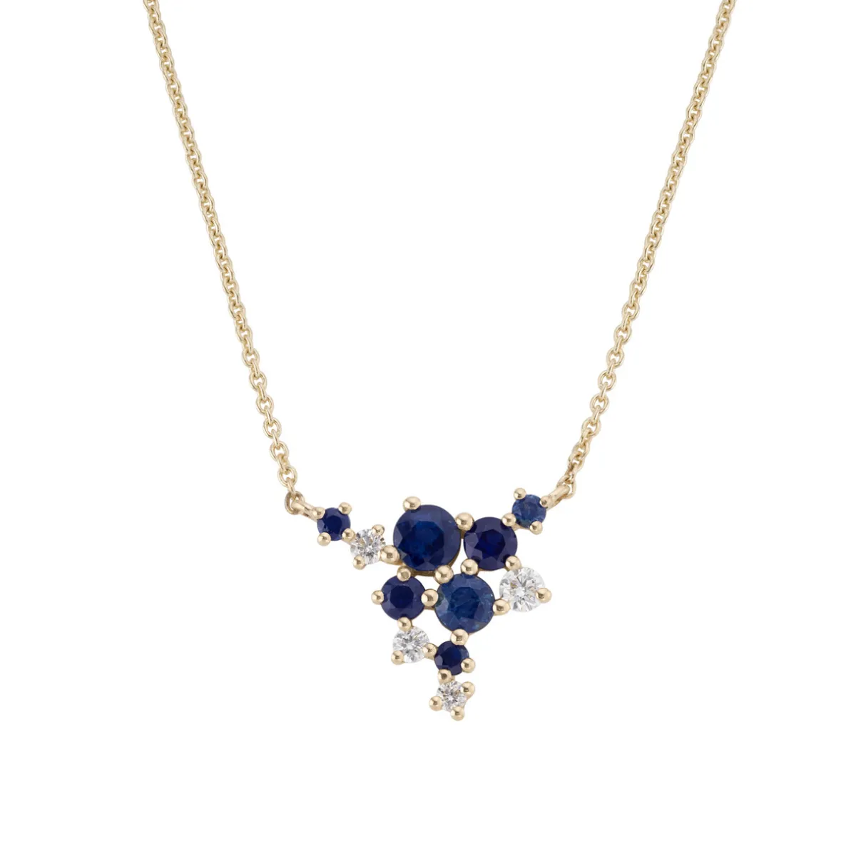 Tomfoolery Scatter Blue Sapphire Grand Cascade Pendant New