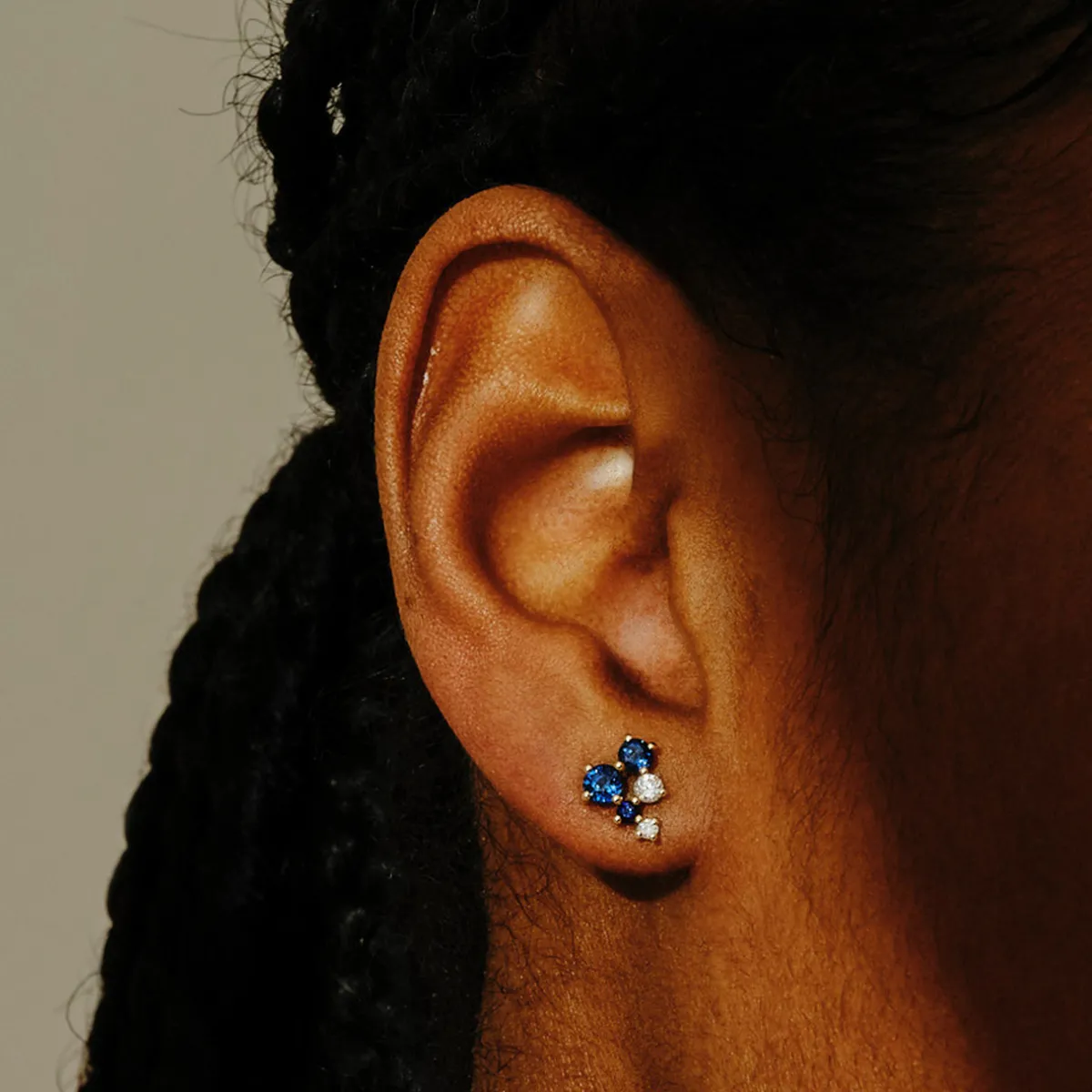 Tomfoolery Scatter Cascading Blue Sapphire Studs Discount