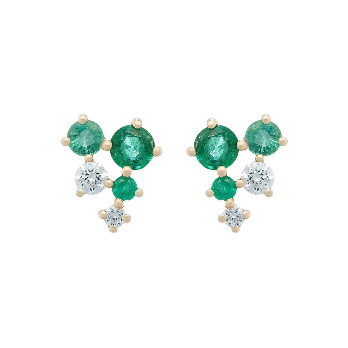 Tomfoolery Scatter Cascading Emerald Studs Discount