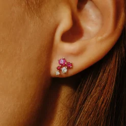 Tomfoolery Scatter Cascading Ruby Studs Hot