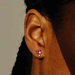 Tomfoolery Scatter Cascading Ruby Studs Hot