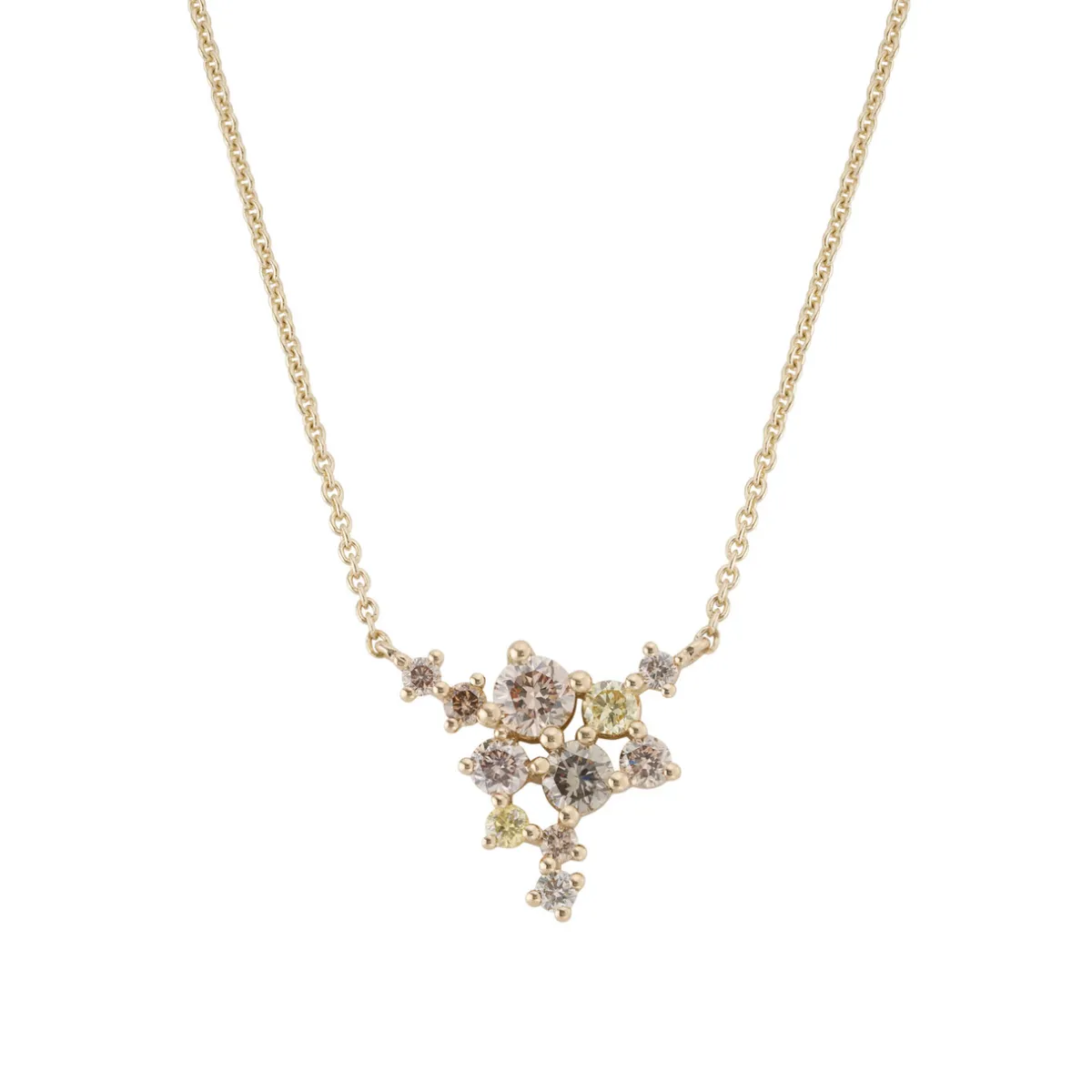 Tomfoolery Scatter Champagne Diamond Grand Cascade Pendant Outlet