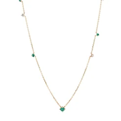 Tomfoolery Scatter Emerald Necklace New