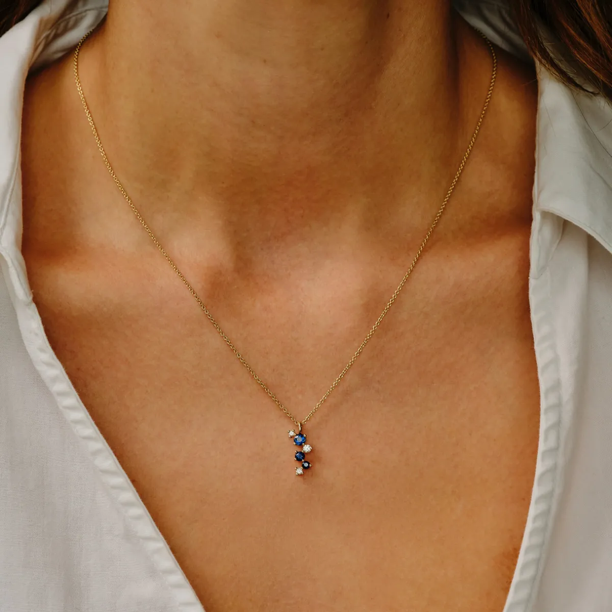 Tomfoolery Scatter Trio Blue Sapphire Cascade Pendant Online