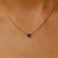 Tomfoolery Scatter Trio Blue Sapphire Cluster Pendant Fashion