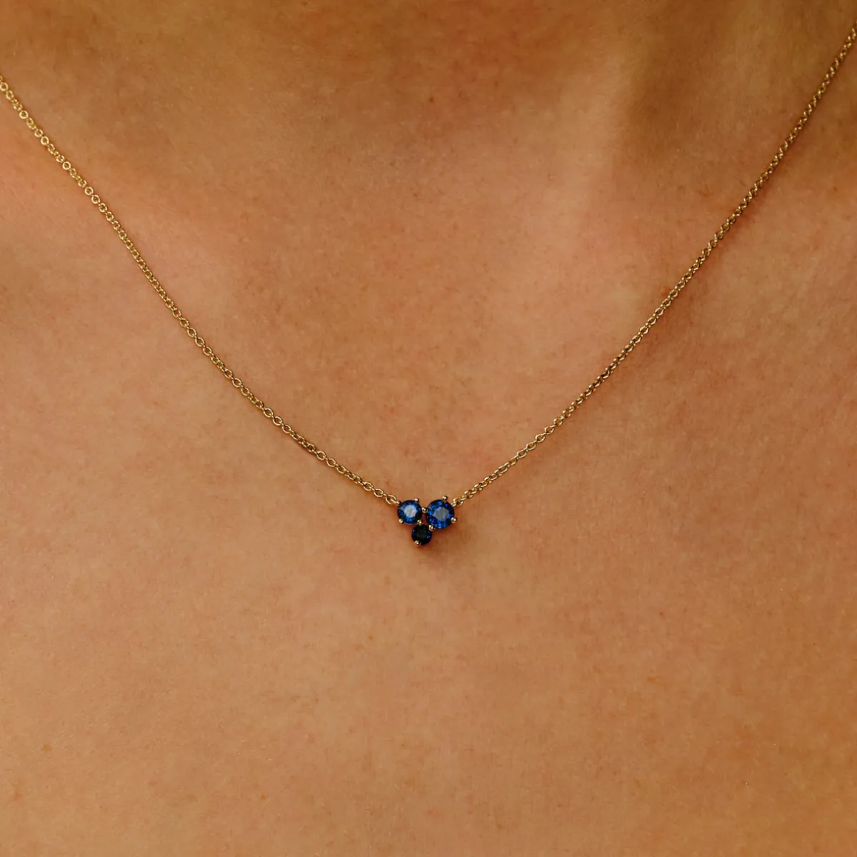Tomfoolery Scatter Trio Blue Sapphire Cluster Pendant Fashion
