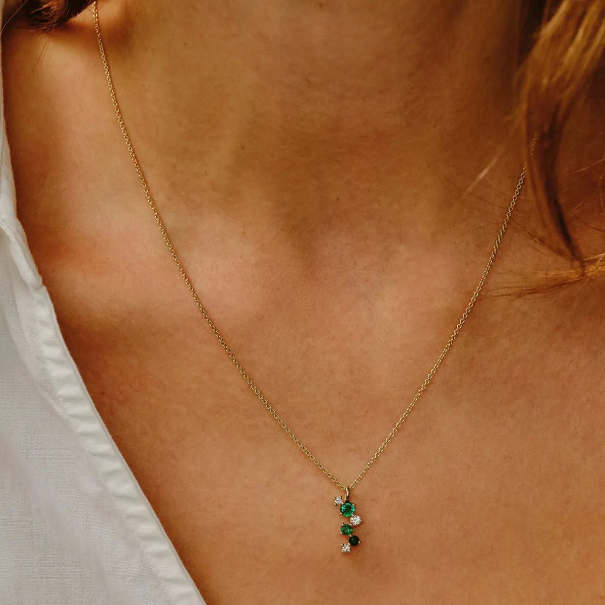 Tomfoolery Scatter Trio Emerald Cascade Pendant Fashion