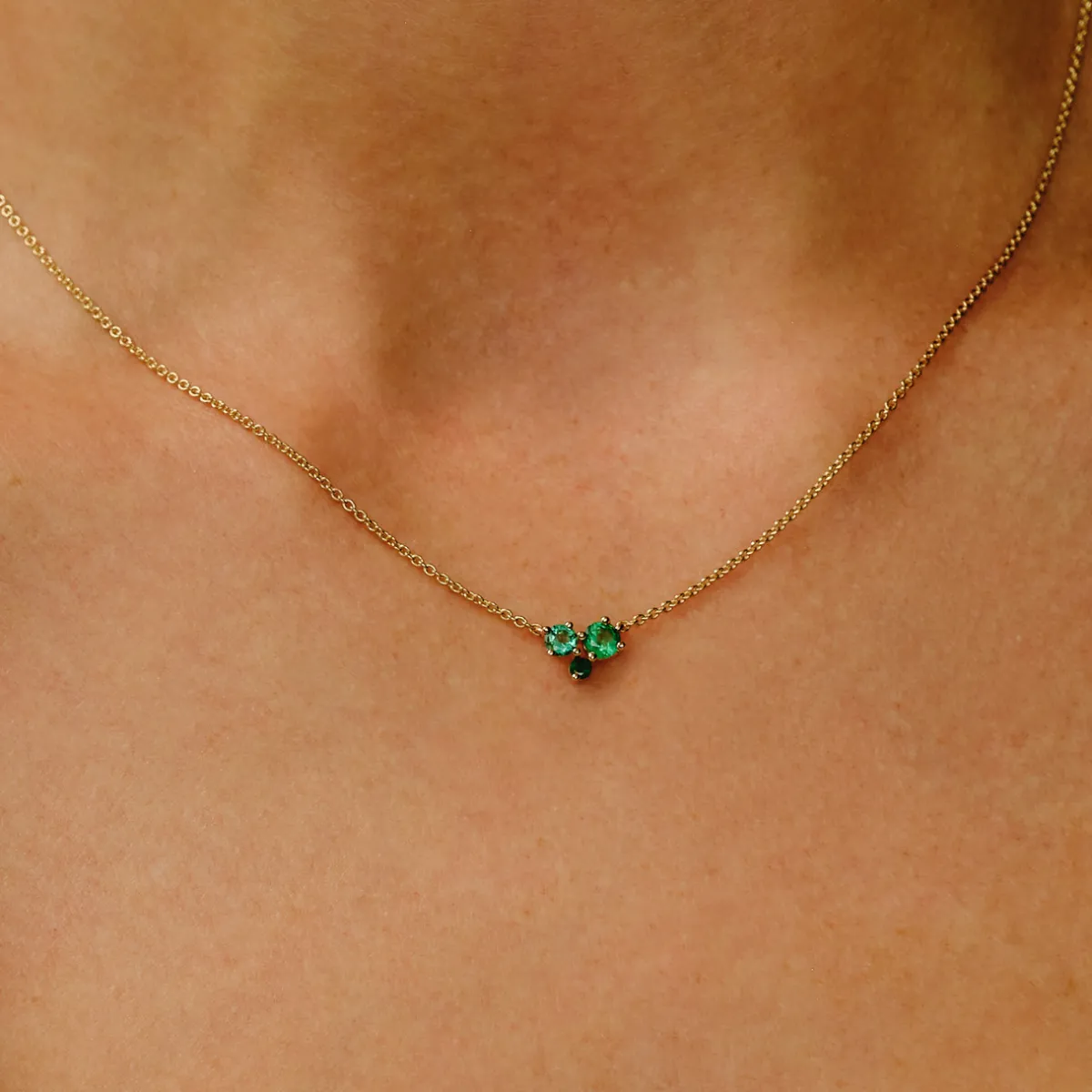 Tomfoolery Scatter Trio Emerald Cluster Pendant Best