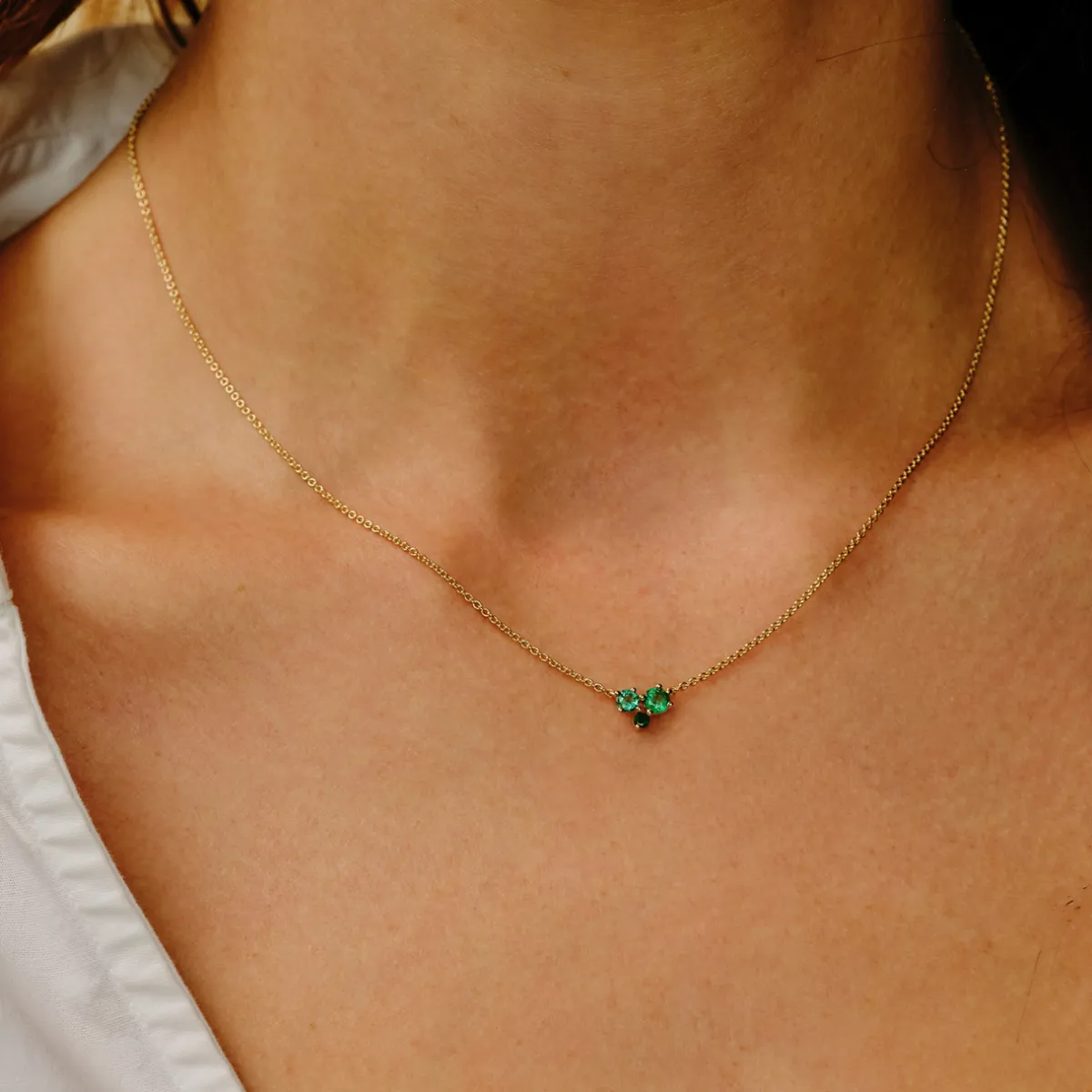 Tomfoolery Scatter Trio Emerald Cluster Pendant Best