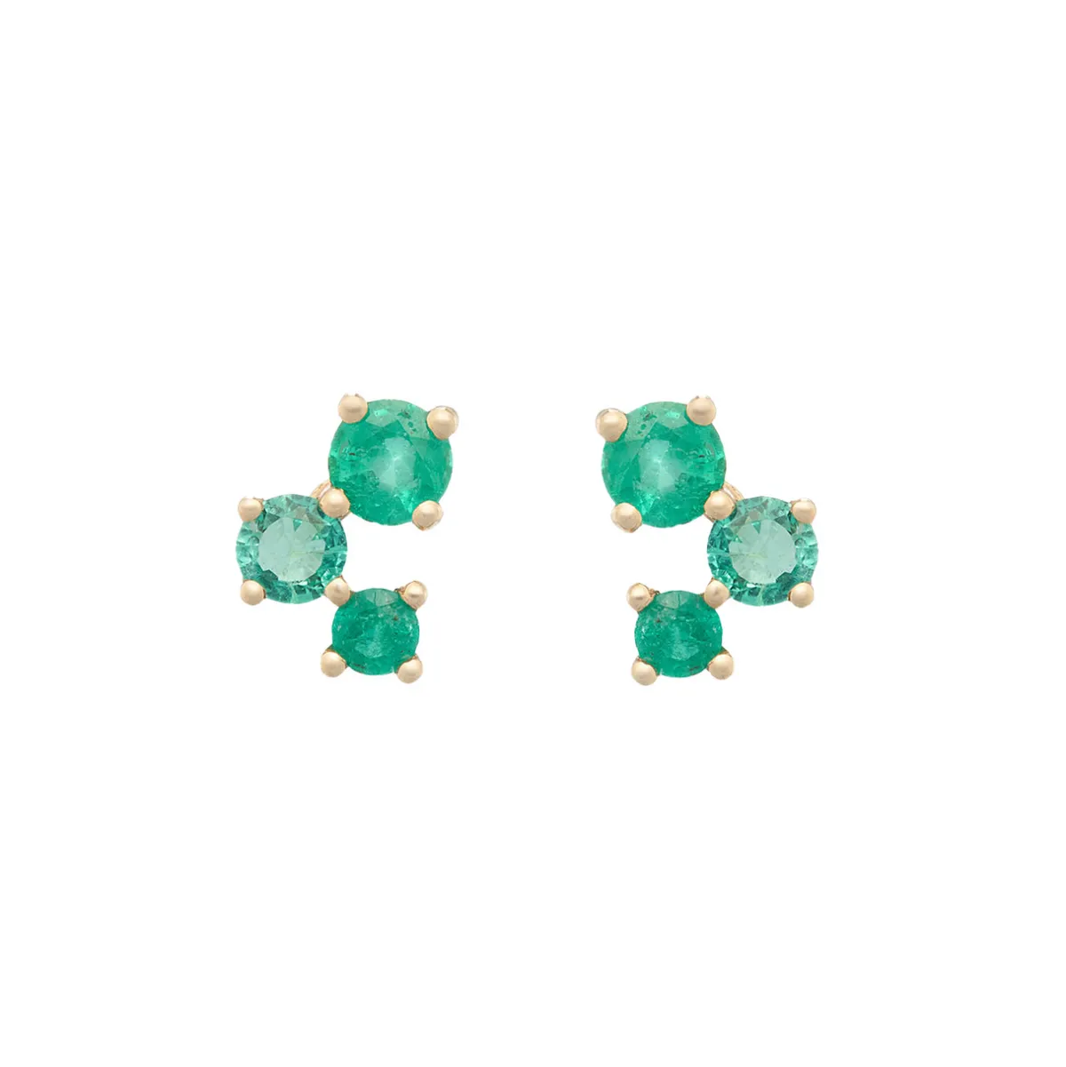 Tomfoolery Scatter Trio Emerald Studs Clearance